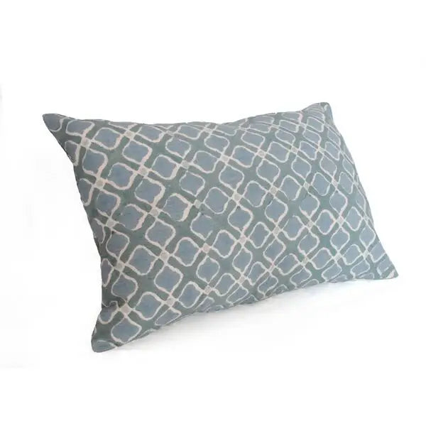 Blue Petal Silk Pillow Cover