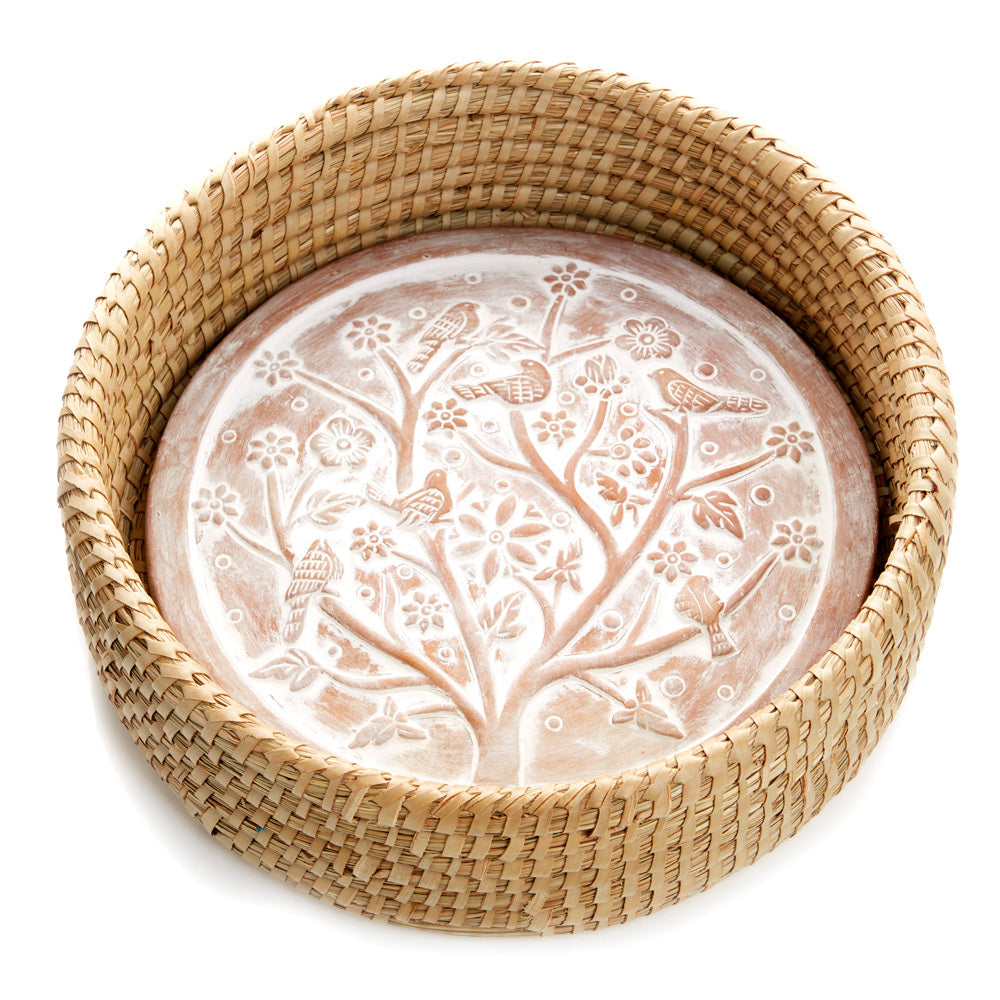 Birds of a Feather Breadwarmer in Natural Basket
