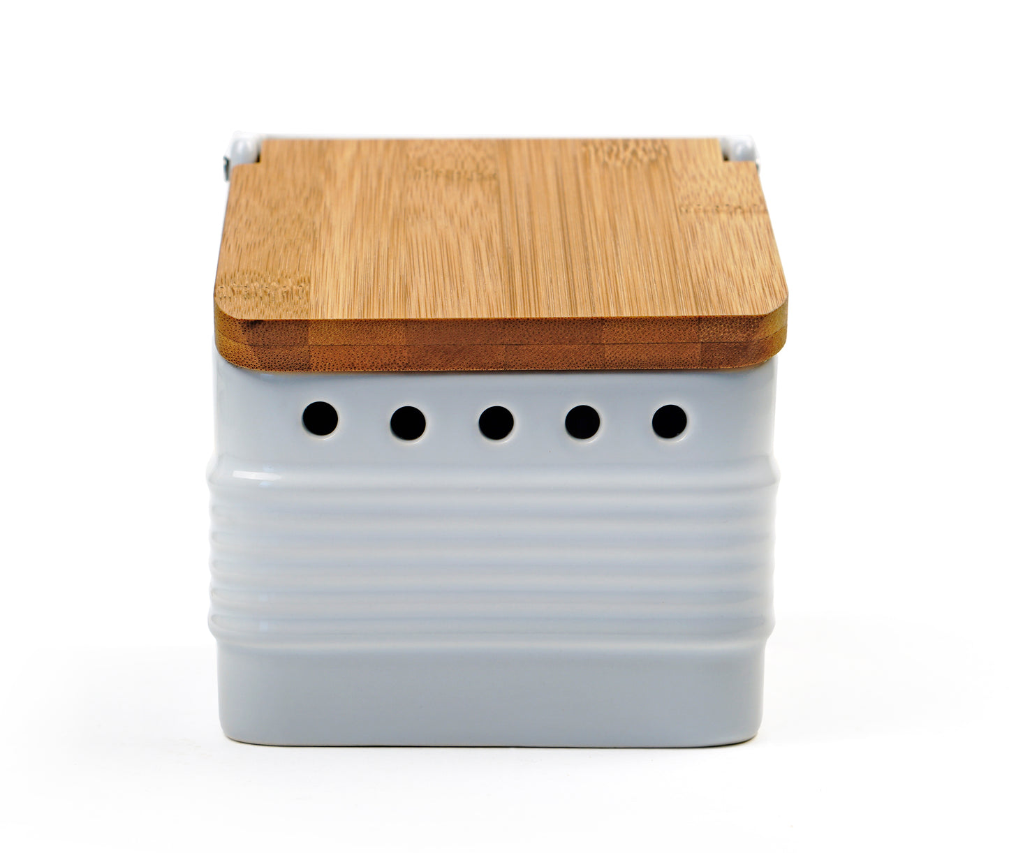 White Stoneware Garlic Keeper