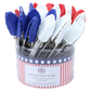 Mini Silicone Tongs - Assorted Red,White & Blue