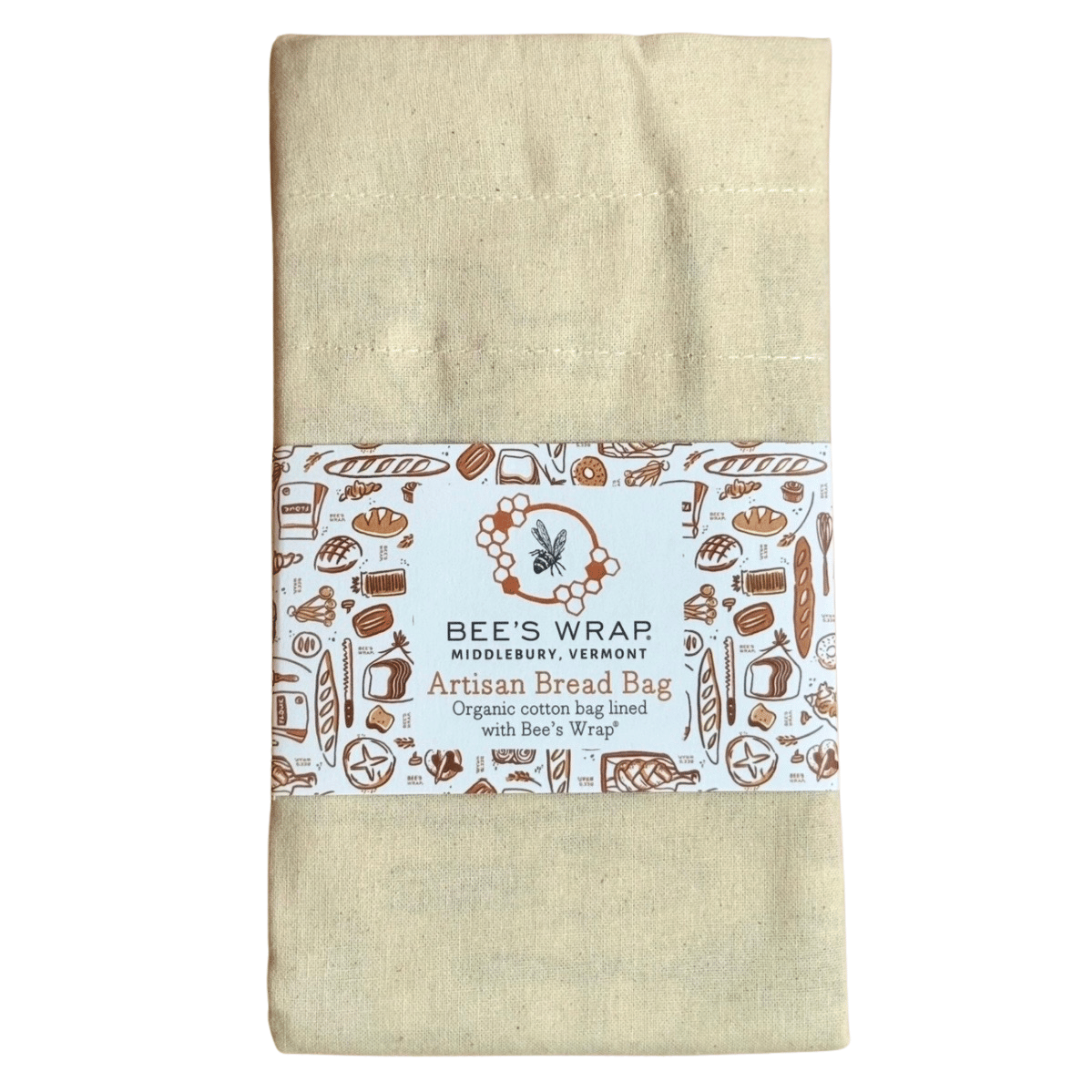 Bees Wrap Reusable Beeswax Lined Artisan Bread Bag - Natural