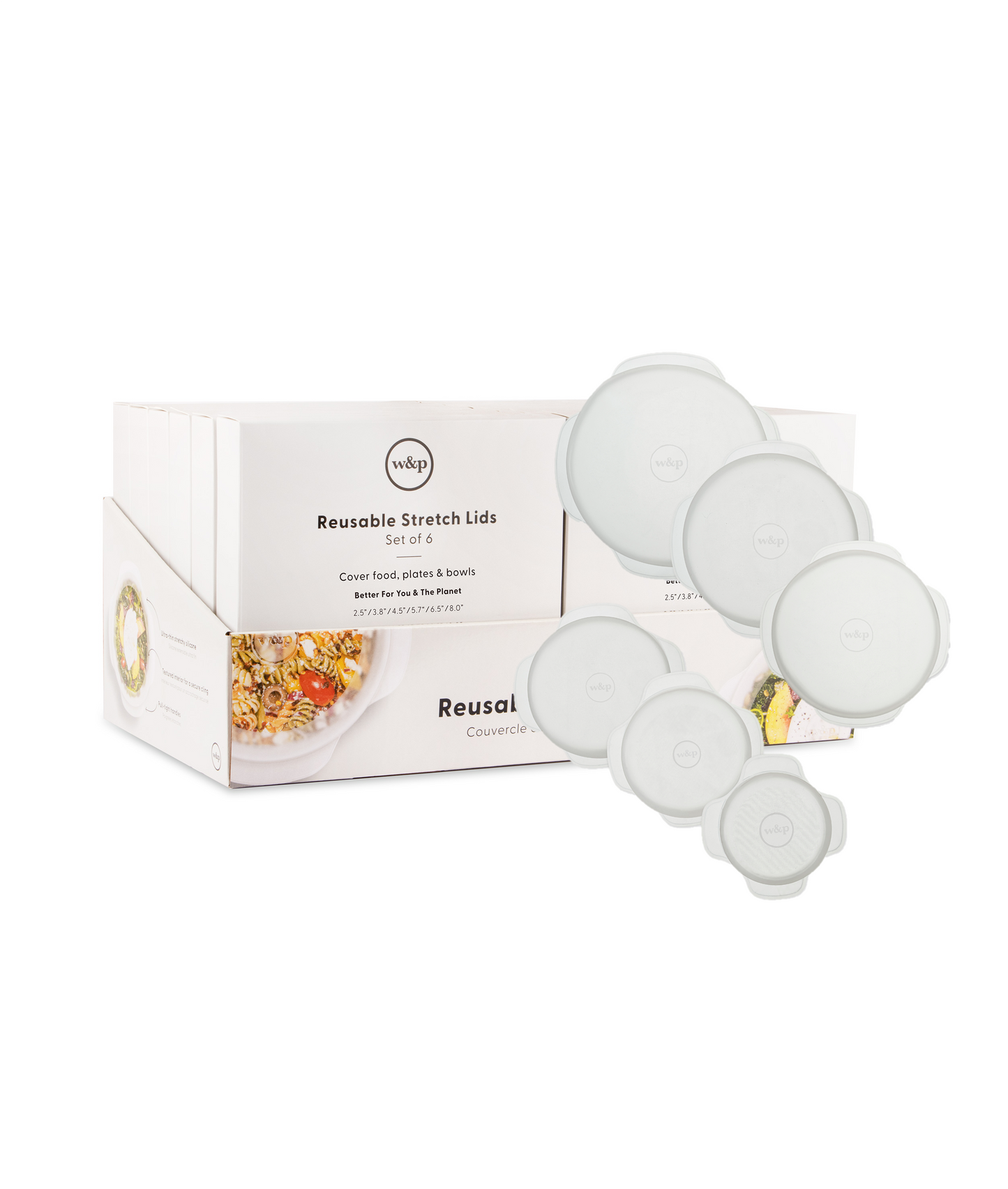 Reusable  Silicone Stretch Lids - Set of 6