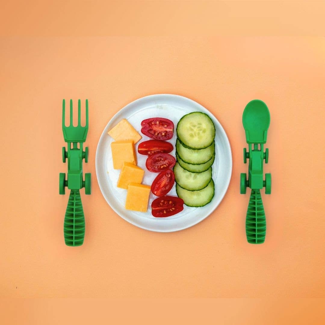 Set of 2 Tractor Utensils - Green