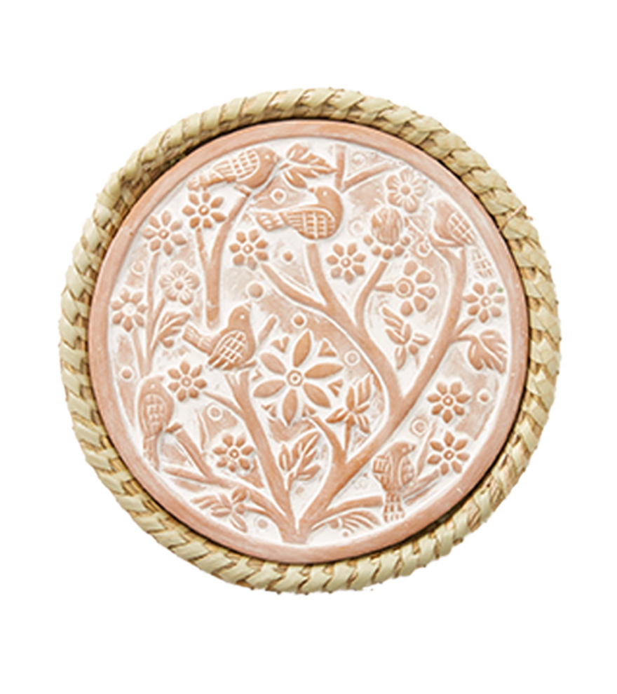 Birds of a Feather Warming Trivet w/ Kaisa Grass Basket