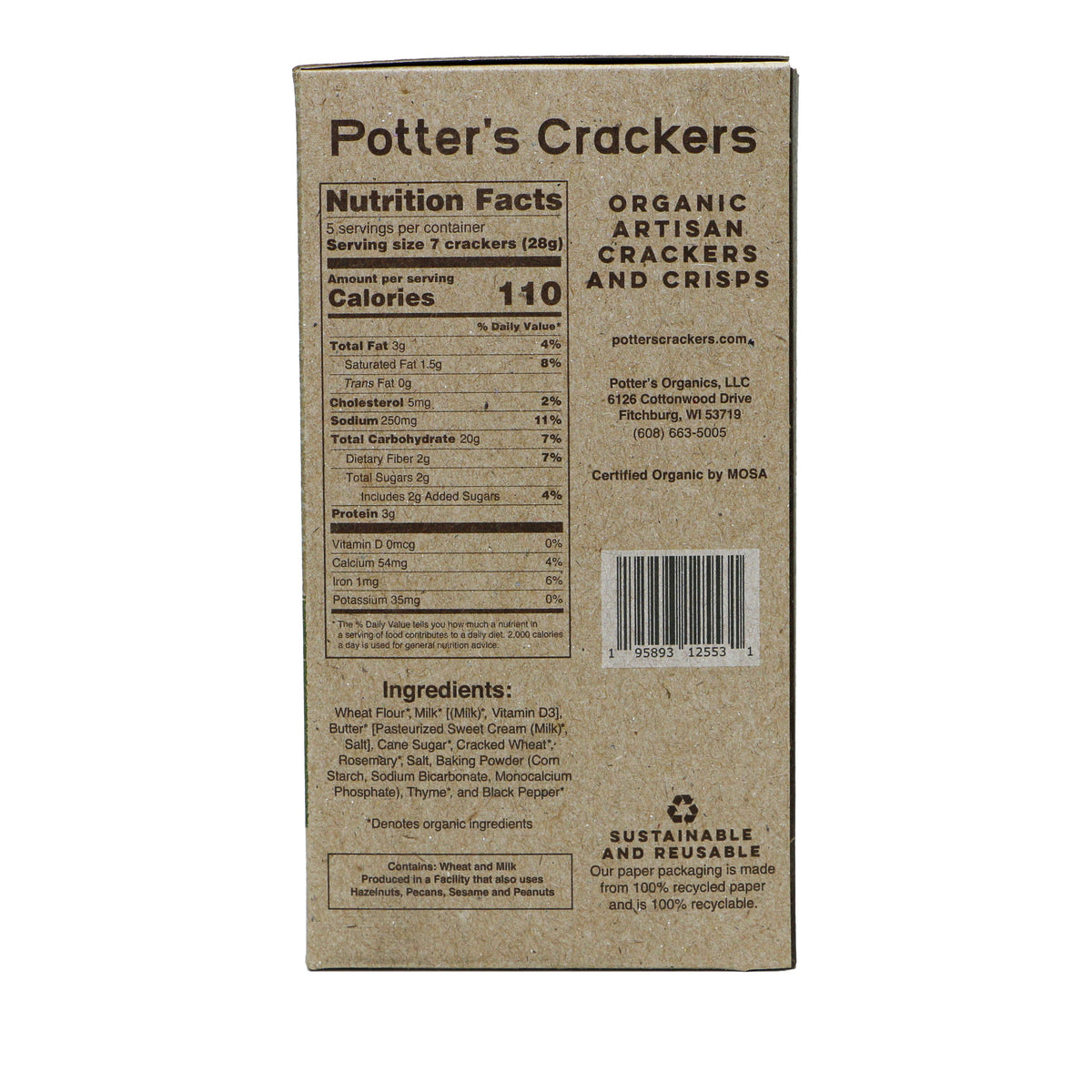 Potter's Crackers Organic Herbes de Provence Crackers