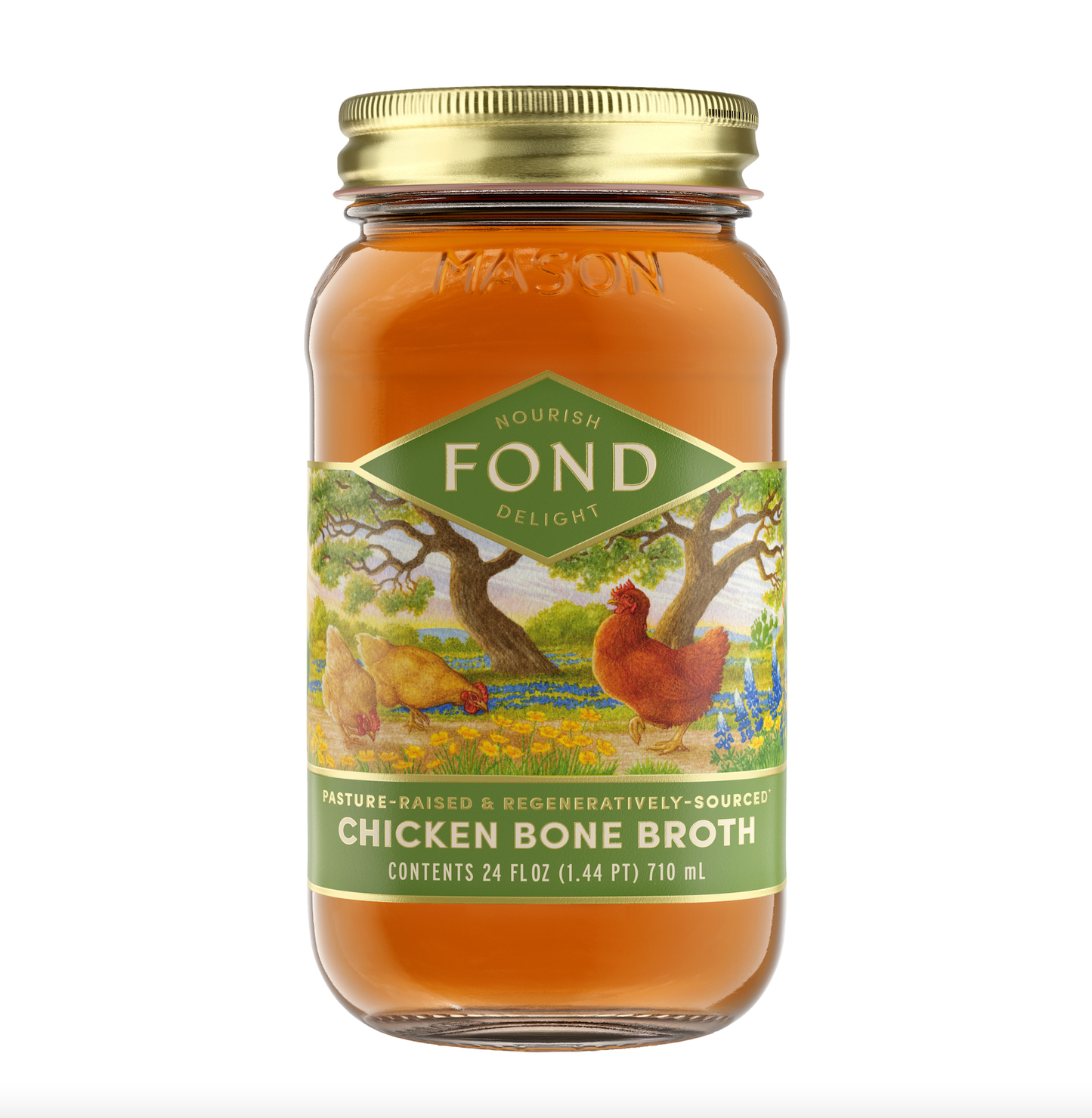 Regenerative Pasture-Raised Chicken Bone Broth 24oz