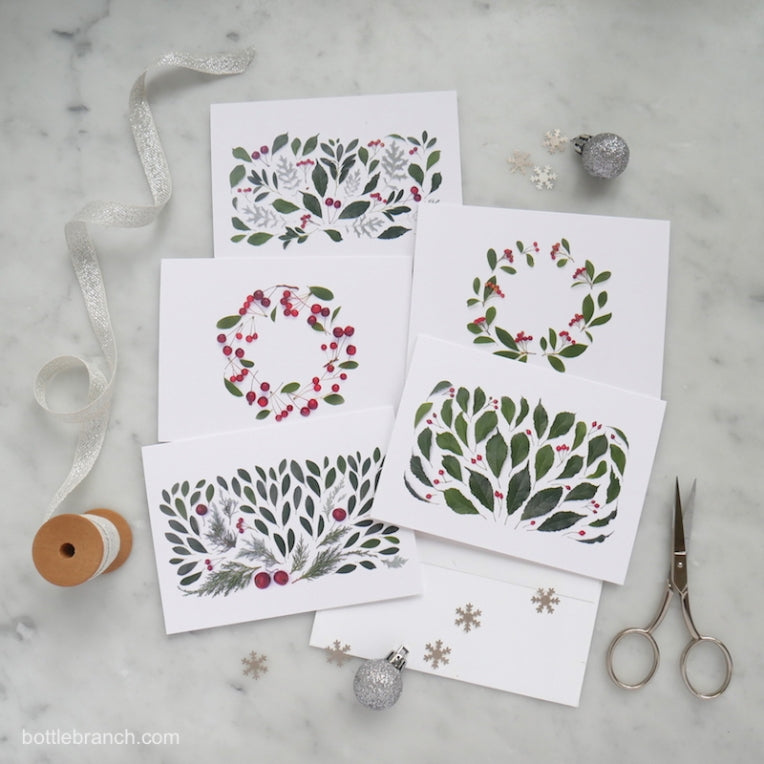 Holiday Bottle Branch Cards
